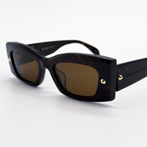 NEW ALEXANDER MCQUEEN AM0426S 002 WOMEN HAVANA SUNGLASSES ALEXANDER MCQUEEN - Picture 3 of 11